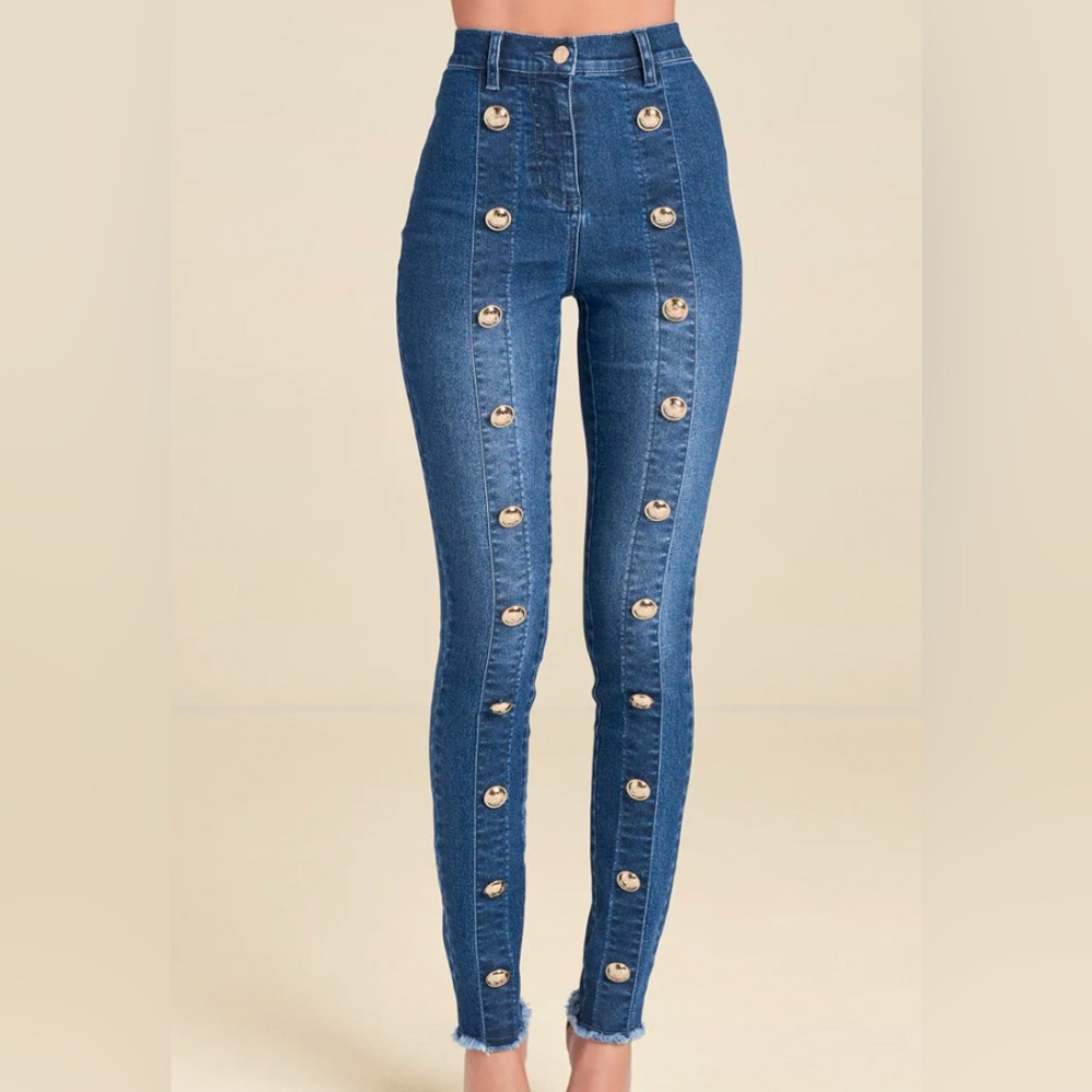 Denim and gold jeans